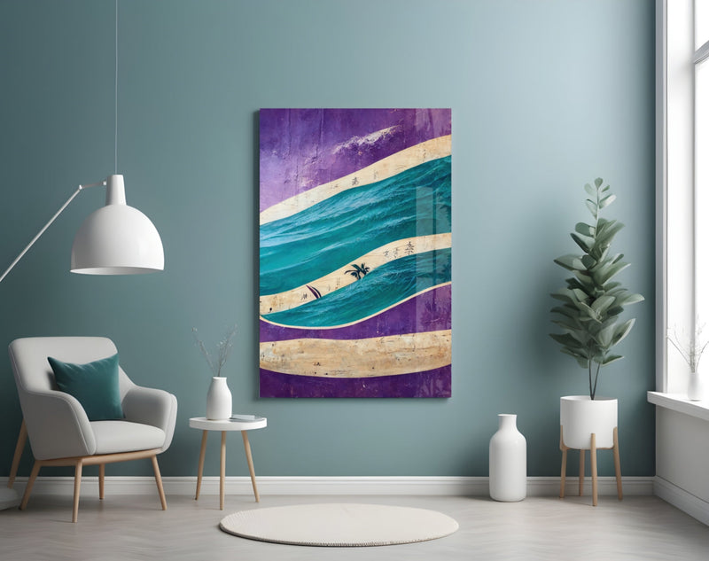 Waves Glass Wall Art  || Designers Collection