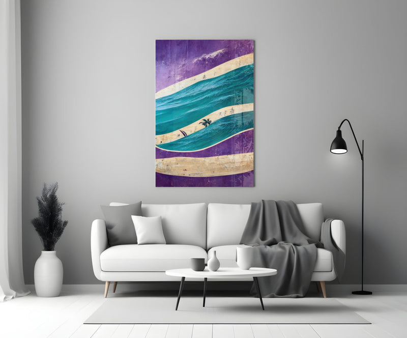 Waves Glass Wall Art  || Designers Collection