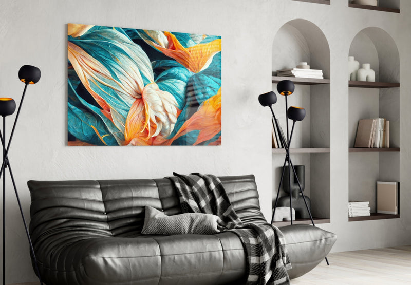 Flowerish Glass Wall Art  || Designer Collection