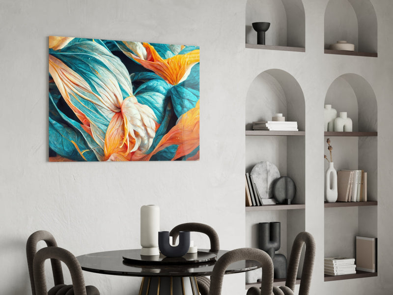 Flowerish Glass Wall Art  || Designer Collection