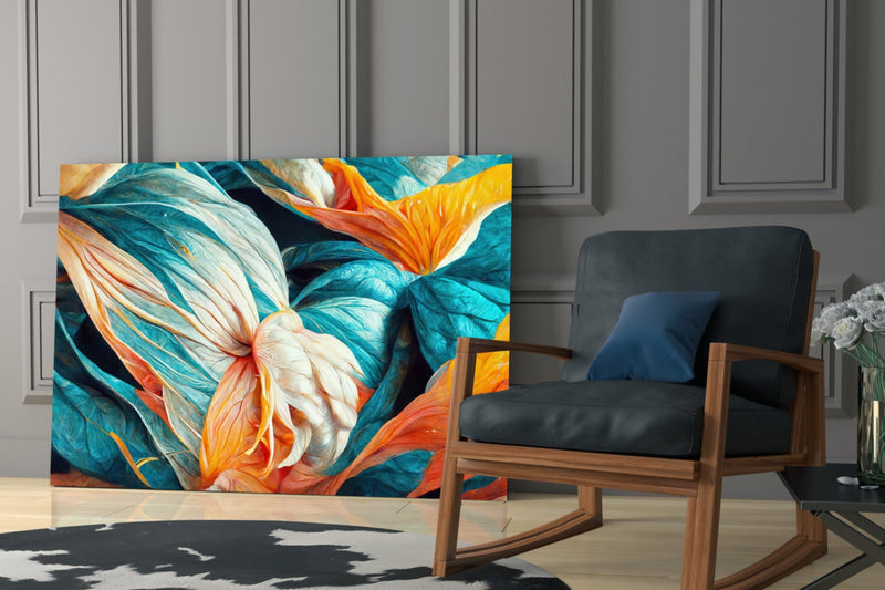 Flowerish Glass Wall Art  || Designer Collection