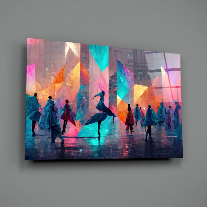 Cubic Walk Glass Wall Art  || Designers Collection