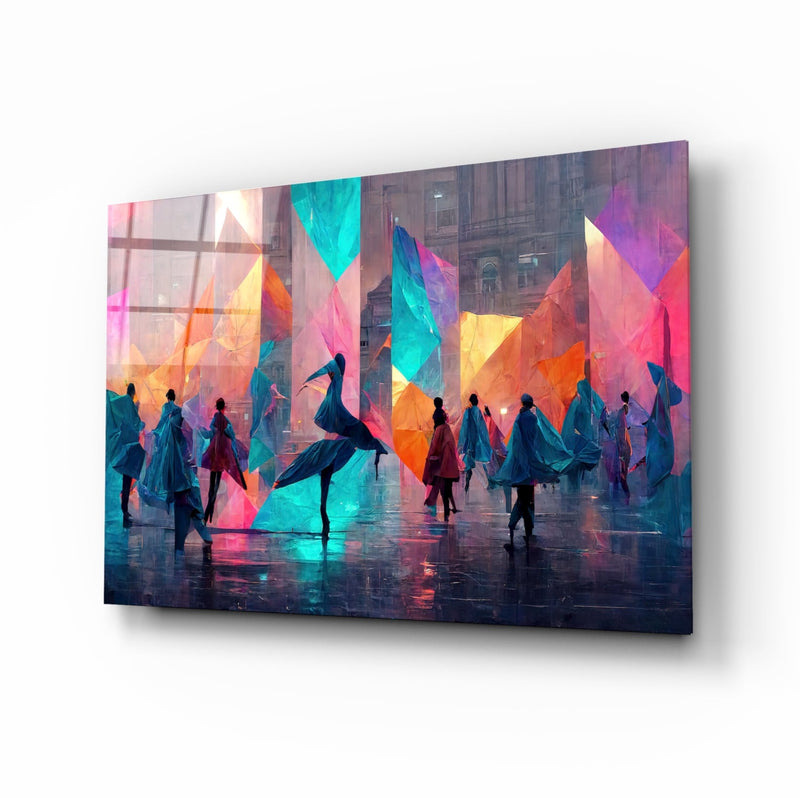 Cubic Walk Glass Wall Art  || Designers Collection