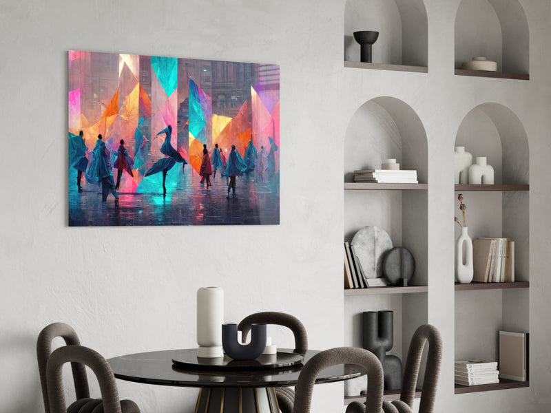 Cubic Walk Glass Wall Art  || Designers Collection