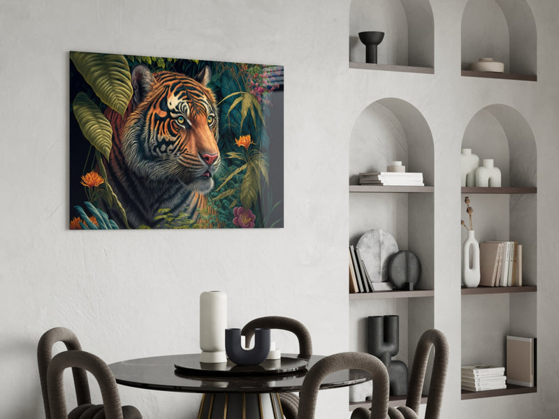 Trap Behind Flowers Glass Wall Art  || Designers Collection