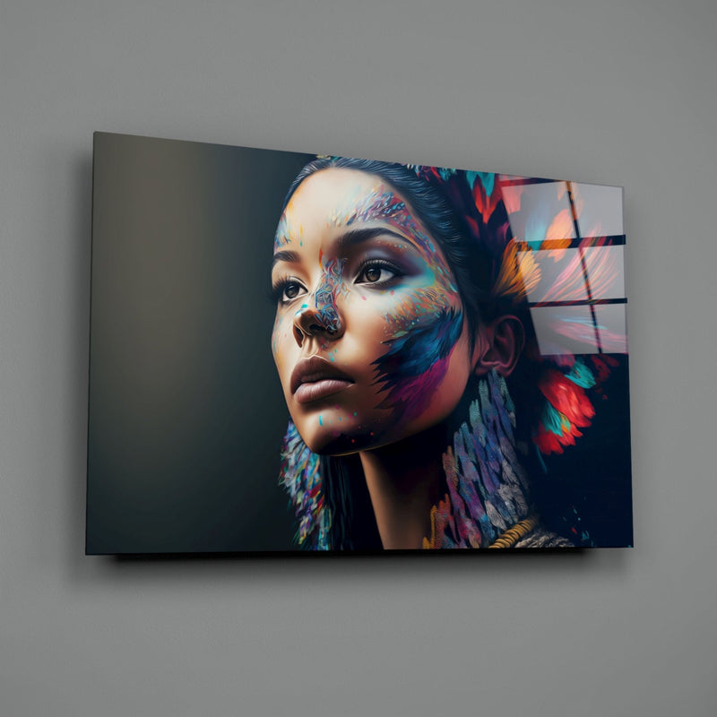 Girl with a Tattoo Glass Wall Art  || Designer Collection