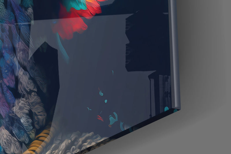 Girl with a Tattoo Glass Wall Art  || Designer Collection