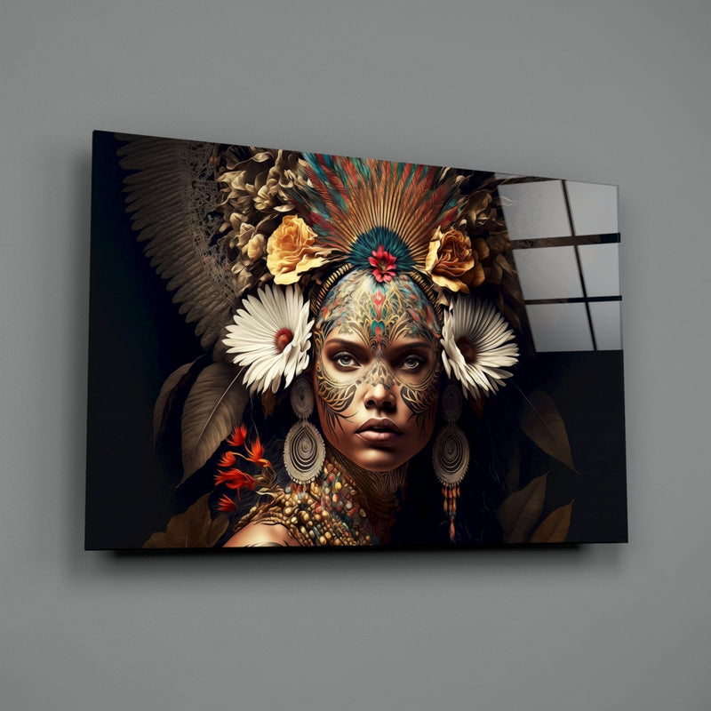 Queen of Flowers Glass Wall Art  || Designer Collection