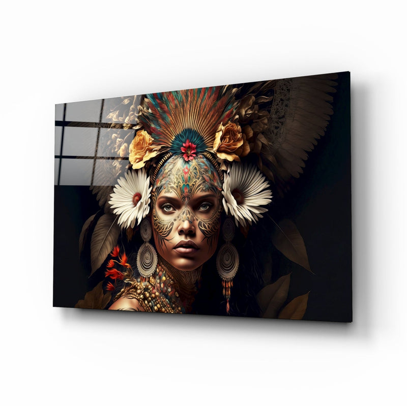 Queen of Flowers Glass Wall Art  || Designer Collection