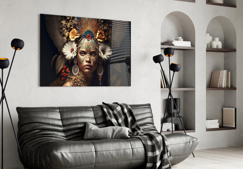 Queen of Flowers Glass Wall Art  || Designer Collection