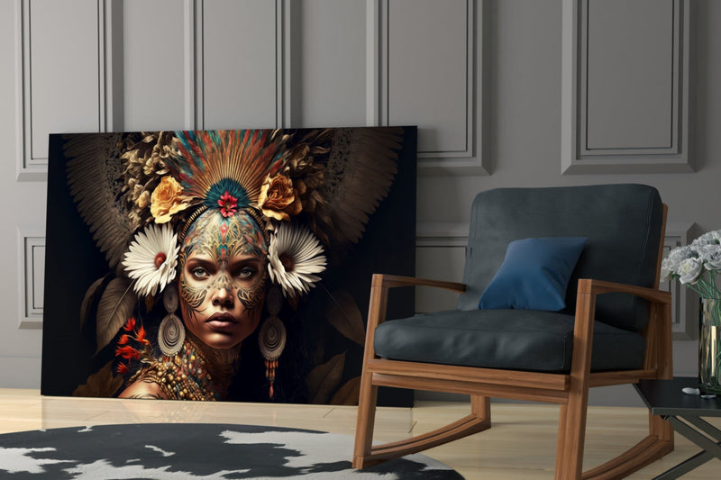 Queen of Flowers Glass Wall Art  || Designer Collection