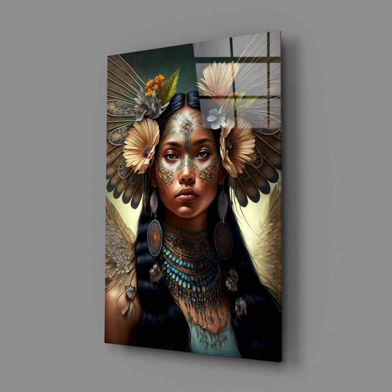 Princess of Flowers Glass Wall Art  || Designer Collection