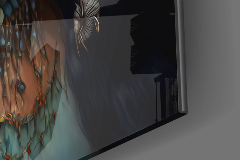 Princess of Flowers Glass Wall Art  || Designer Collection