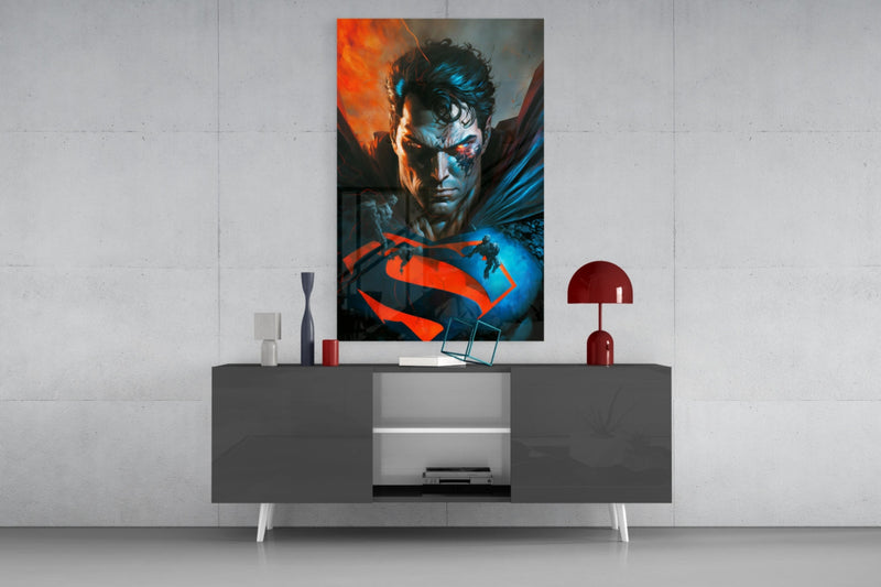 Bloody Superman Glass Wall Art  || Designer Collection