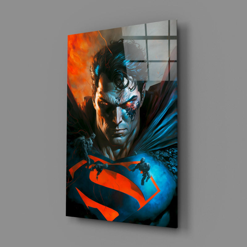 Bloody Superman Glass Wall Art  || Designer Collection