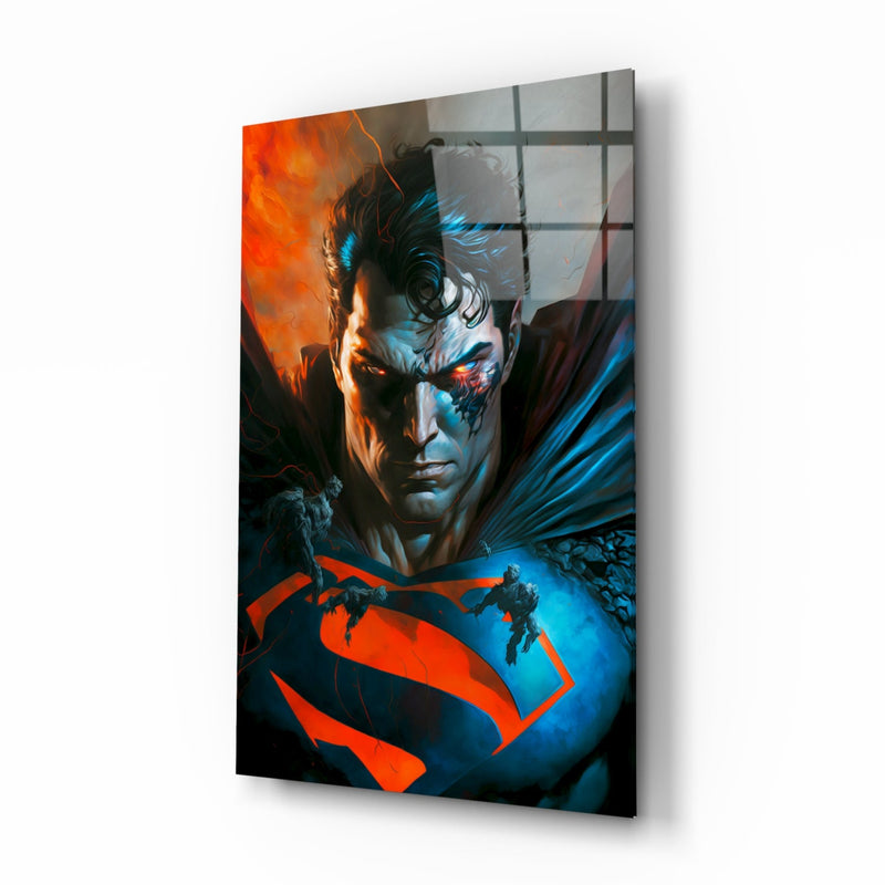 Bloody Superman Glass Wall Art  || Designer Collection