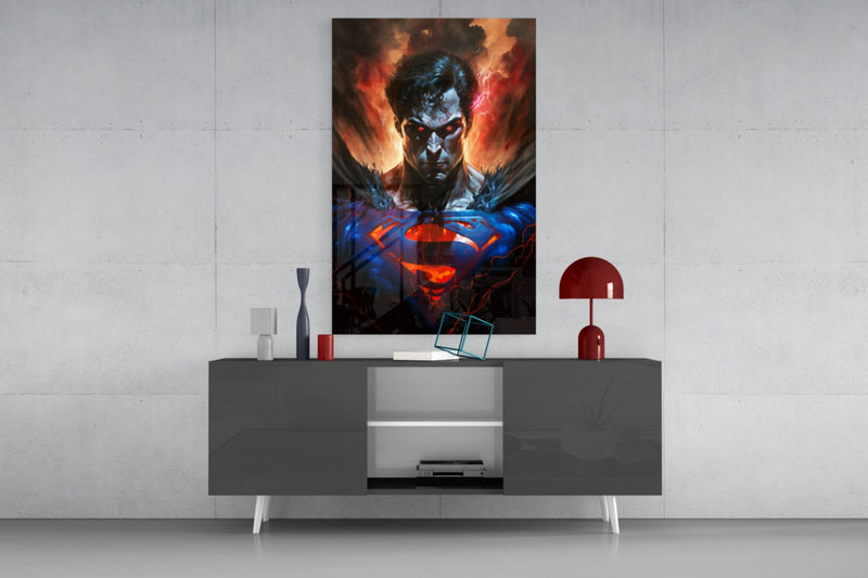 Bloody Superman Glass Wall Art  || Designer Collection