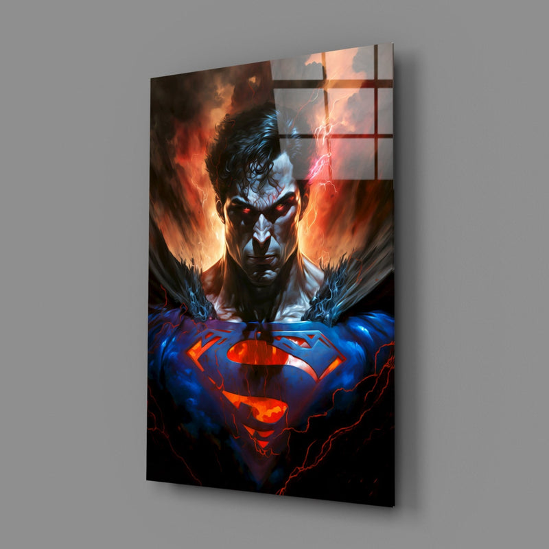 Bloody Superman Glass Wall Art  || Designer Collection