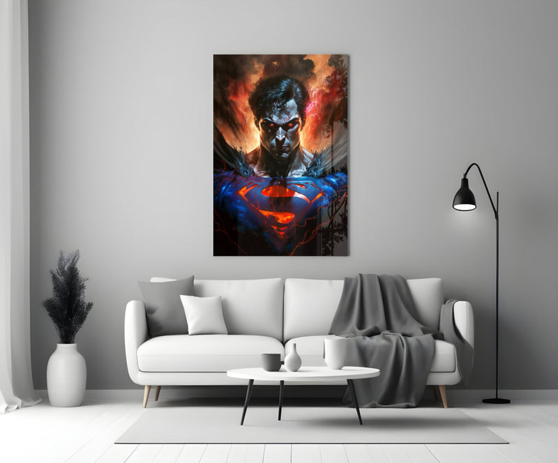 Bloody Superman Glass Wall Art  || Designer Collection