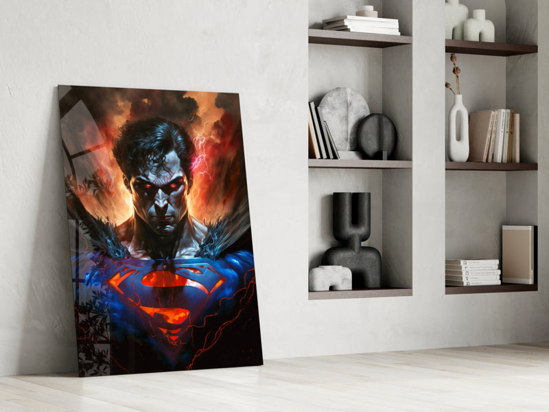Bloody Superman Glass Wall Art  || Designer Collection