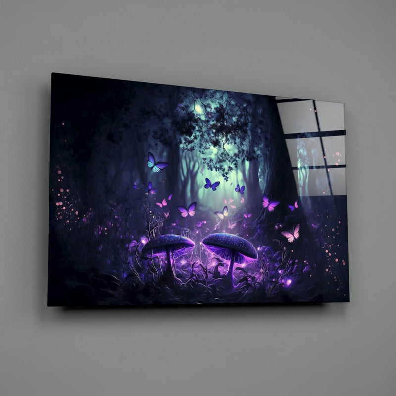 Mushrooms' Love Glass Wall Art  || Designer Collection