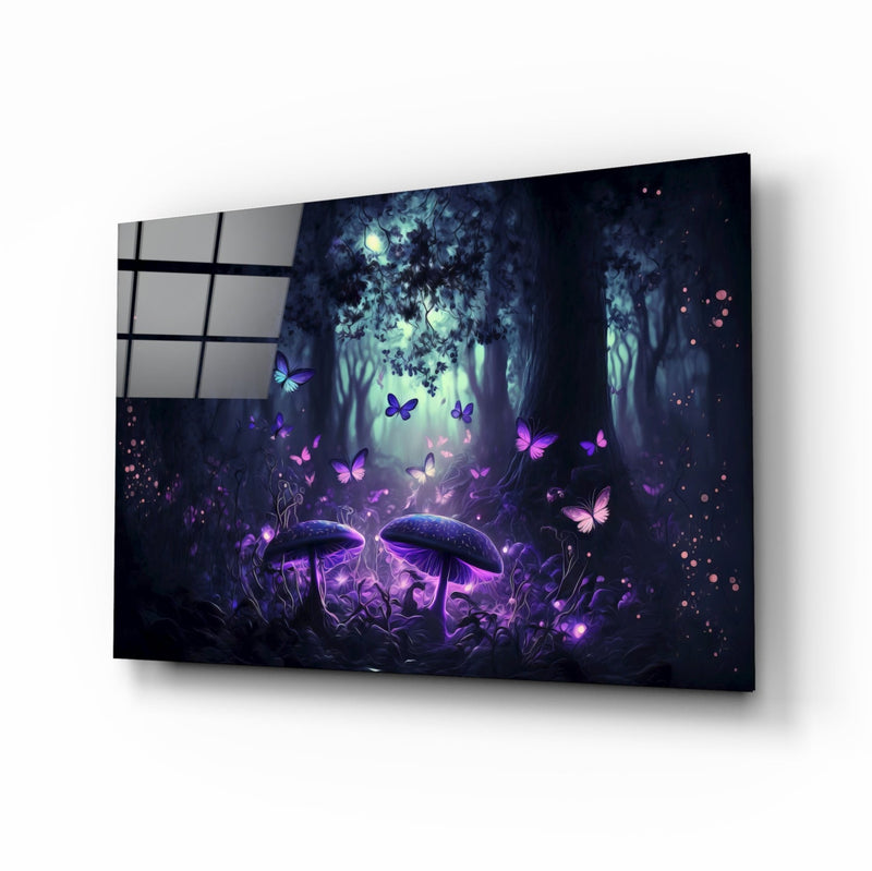 Mushrooms' Love Glass Wall Art  || Designer Collection