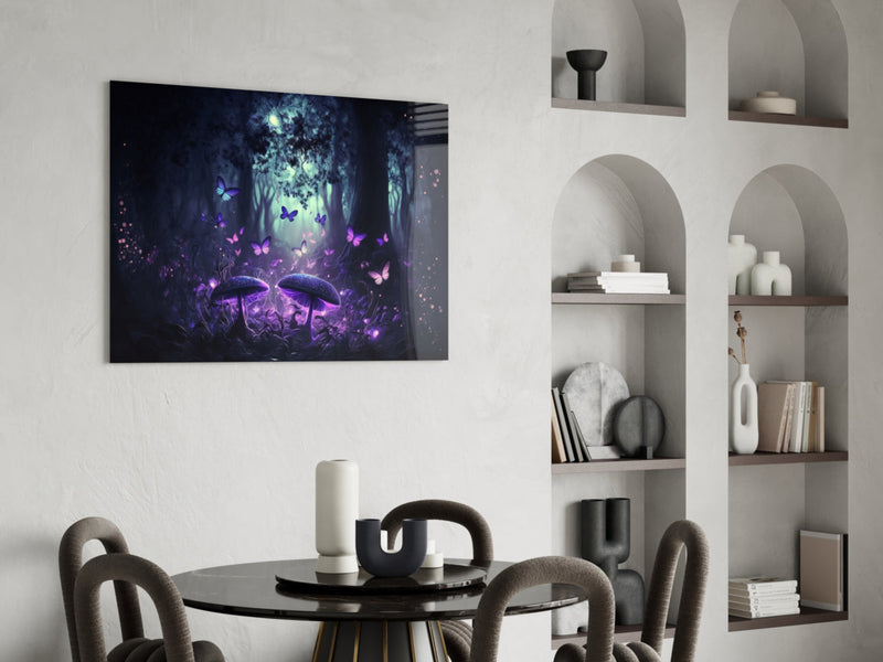 Mushrooms' Love Glass Wall Art  || Designer Collection