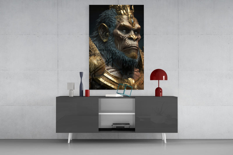 Ape King Glass Wall Art  || Designer Collection