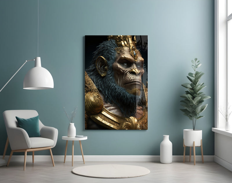 Ape King Glass Wall Art  || Designer Collection