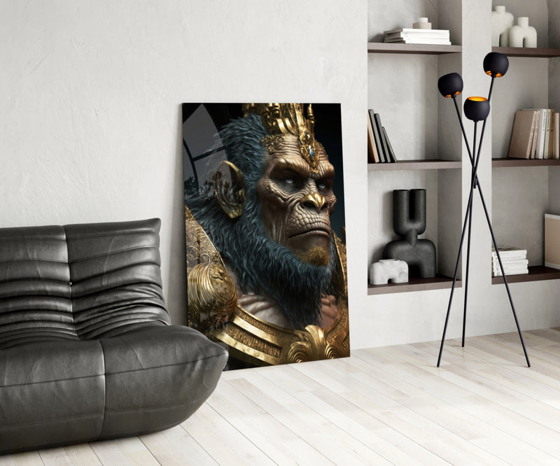 Ape King Glass Wall Art  || Designer Collection