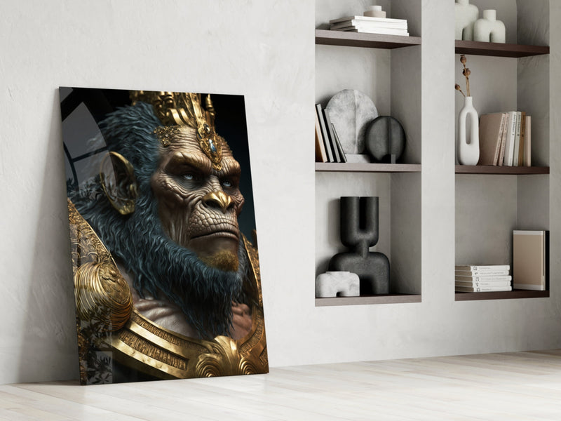 Ape King Glass Wall Art  || Designer Collection