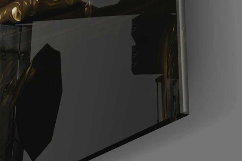 Ape King in Throne Glass Wall Art  || Designer Collection