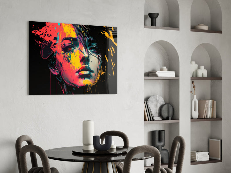 Rebel Beauty Glass Wall Art  || Designer Collection