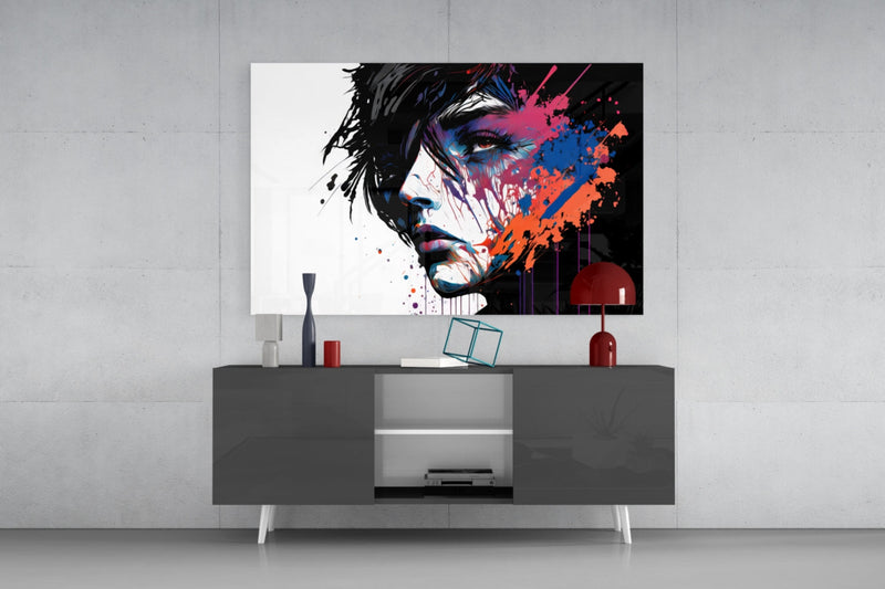 Rebel Beauty Glass Wall Art  || Designer Collection