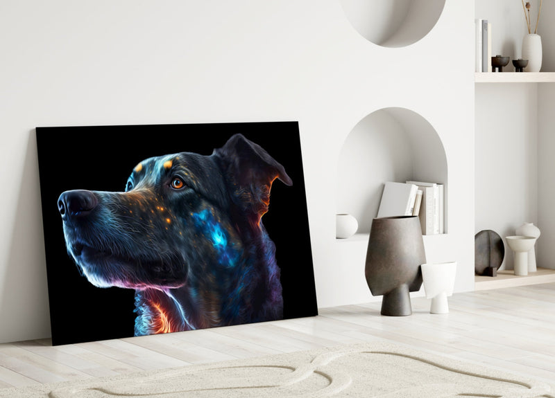Space Dog Glass Wall Art  || Designer Collection