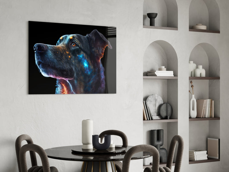 Space Dog Glass Wall Art  || Designer Collection