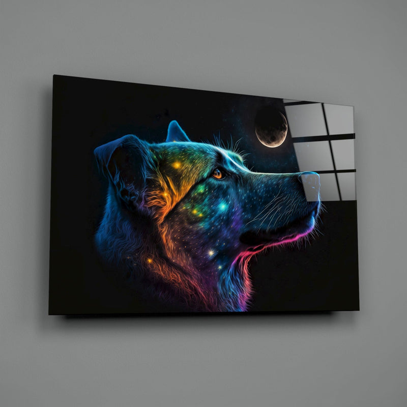 Space Dog Glass Wall Art  || Designer Collection