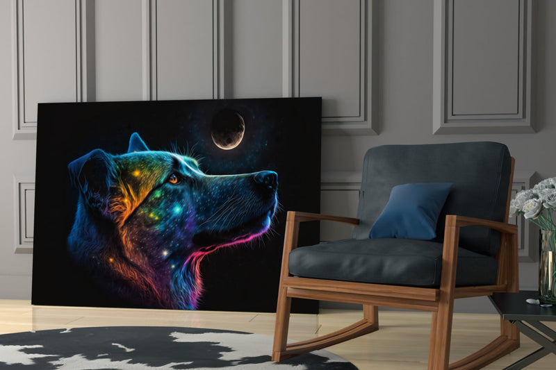 Space Dog Glass Wall Art  || Designer Collection