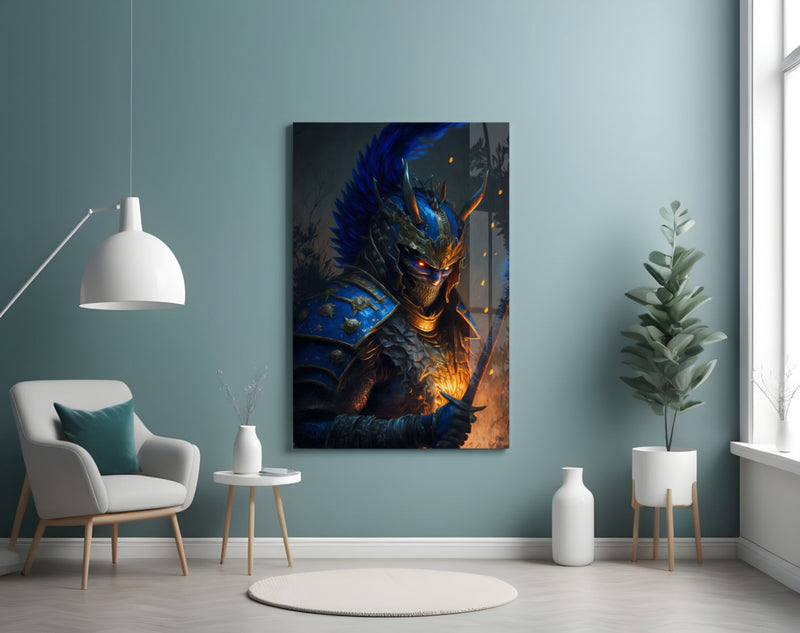 Master Warrior Glass Wall Art  || Designer Collection