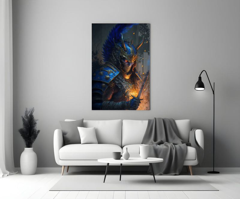 Master Warrior Glass Wall Art  || Designer Collection