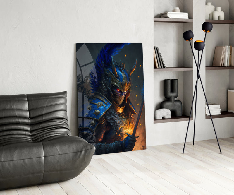 Master Warrior Glass Wall Art  || Designer Collection