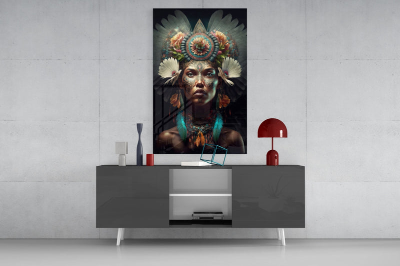 Flower Monarch Glass Wall Art  || Designer Collection