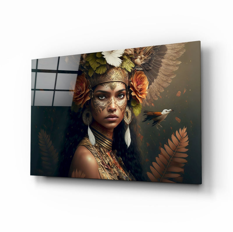 Princess of Flowers Glass Wall Art  || Designer Collection