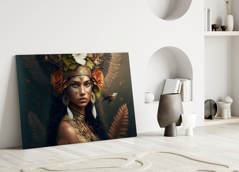 Princess of Flowers Glass Wall Art  || Designer Collection