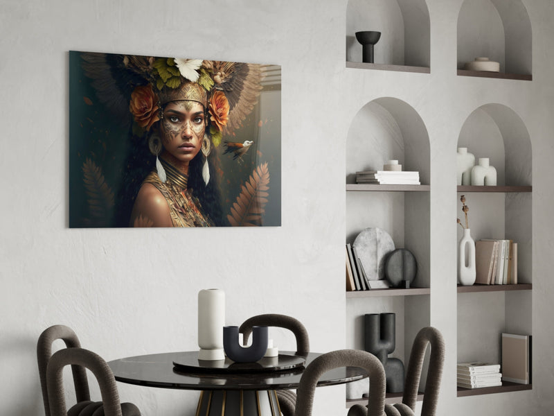 Princess of Flowers Glass Wall Art  || Designer Collection