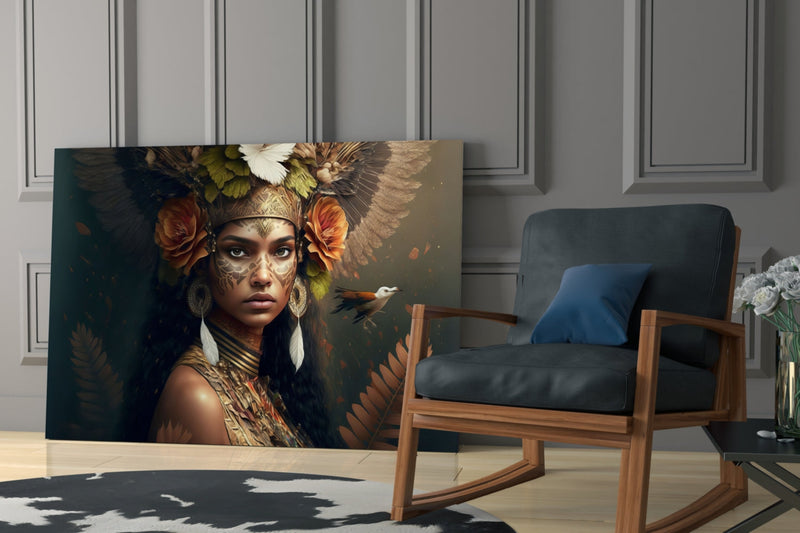 Princess of Flowers Glass Wall Art  || Designer Collection