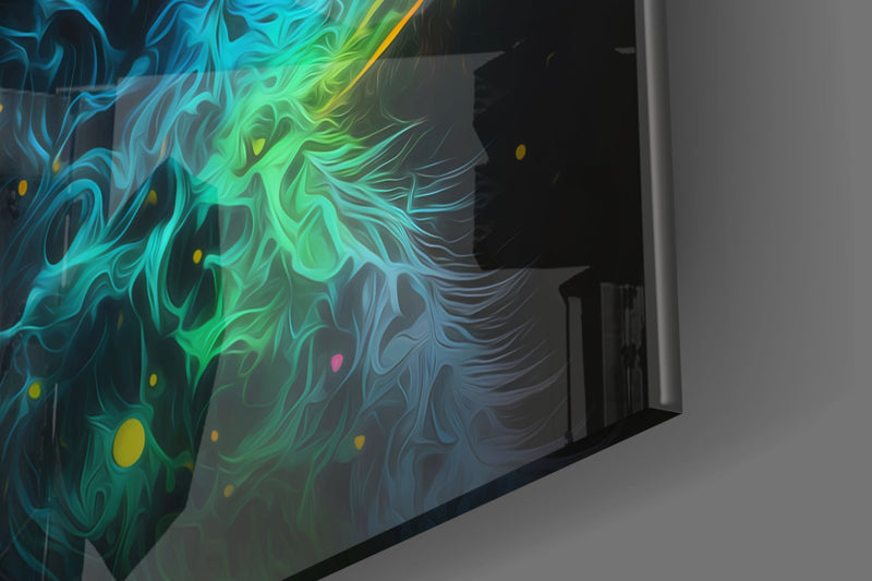 Moon Cat Glass Wall Art  || Designer Collection