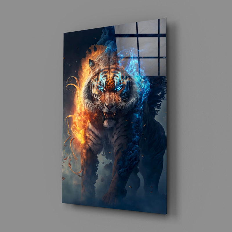 Flaming Nobility Glass Wall Art  || Designer Collection
