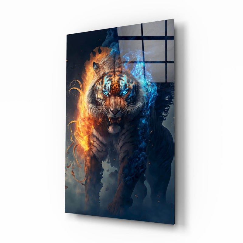 Flaming Nobility Glass Wall Art  || Designer Collection