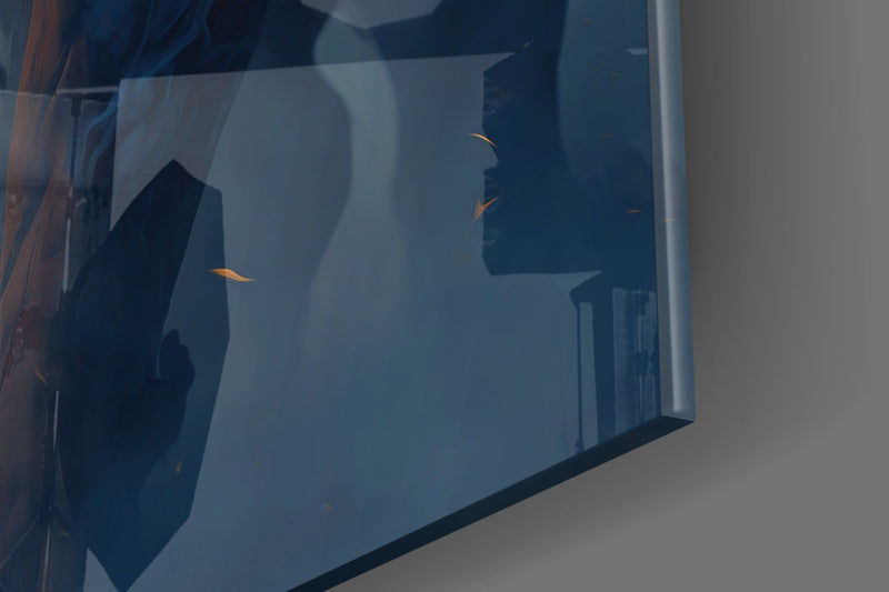 Flaming Nobility Glass Wall Art  || Designer Collection